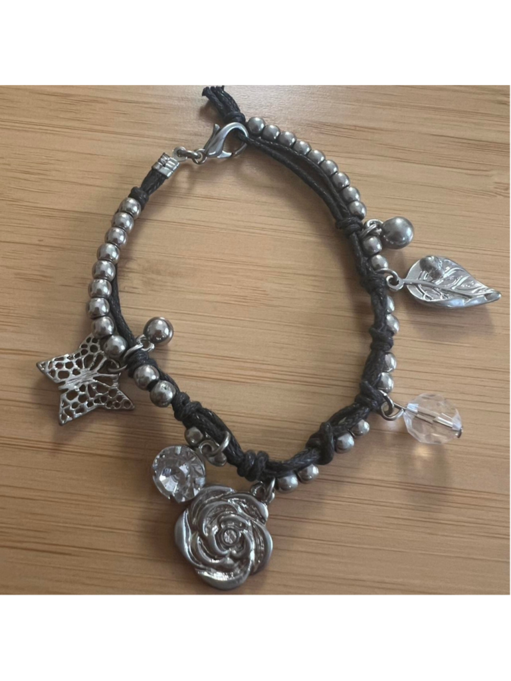 Blue and silver charm bracelet